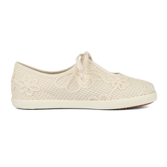 Superga 2442 Ballerina Lace Net Flower Crochet Beige Raw-Off White