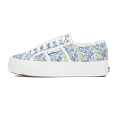 Superga 2740 Flatform Fun Flowers Azure Green Light Misty Lilac
