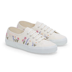 Superga 3750 Flower Embroidery Leggera White Avorio Pink Violet Lilla