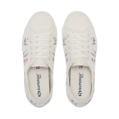 Superga 3750 Flower Embroidery Leggera White Avorio Pink Violet Lilla