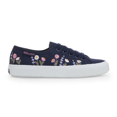 Superga 3750 Flower Embroidery Leggera Blue Navy White Violet Lilla