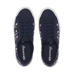Superga 3750 Flower Embroidery Leggera Blue Navy White Violet Lilla