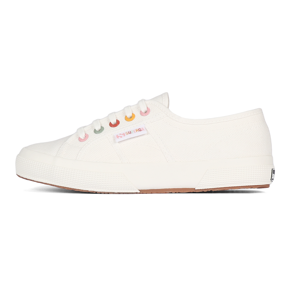 Superga Classic 2750 Rainbow Eyelets White Avorio Groovy Superga Malaysia