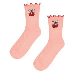 Superga x SADSHRIMPS Socks Regular Cherry Pink Ruffles