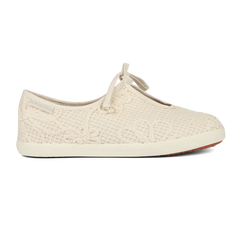 Superga 2442 Ballerina Lace Net Flower Crochet  Beige Raw-Off White