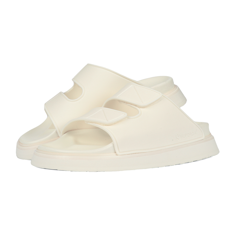 Superga 1918 Slides Double Band Beige Natural