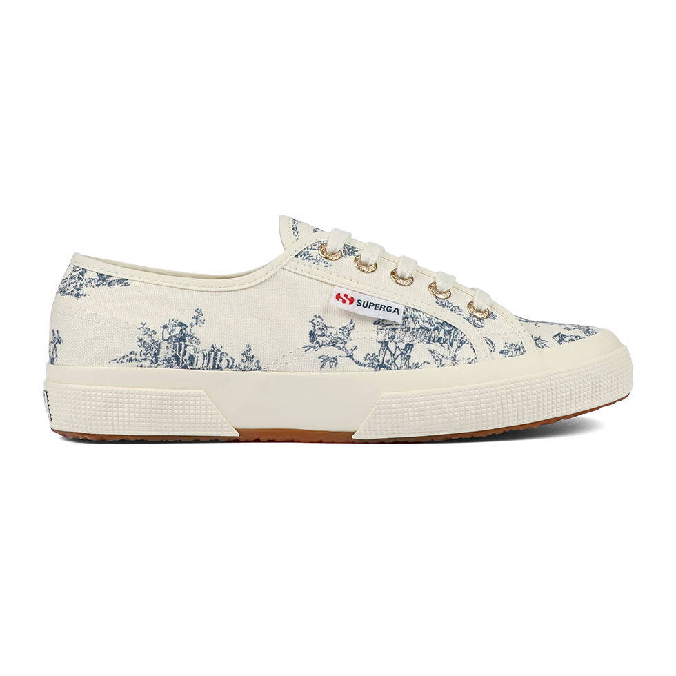 Superga 2161 Toile De Jouy Beige Natural Blue Navy