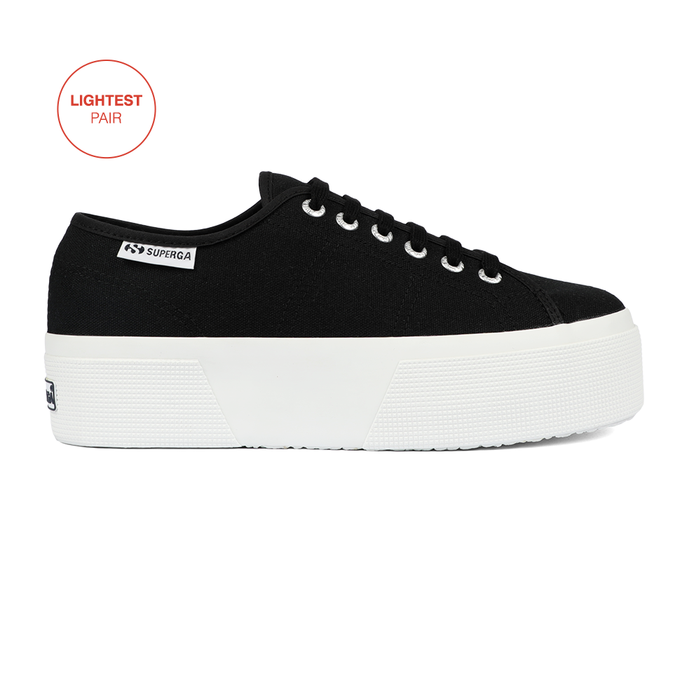 Superga 3790 Platform Leggera Black Full White