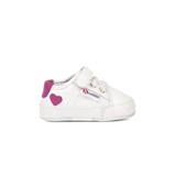 Superga 4006 Baby Heart Faux Leather White Neon Pink