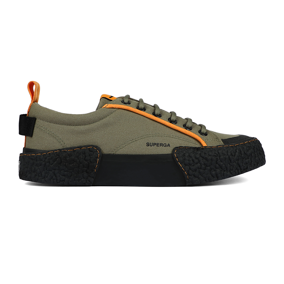 Superga 2660 Stripe Big Bumpers Tape Green Safari Orange Blazing Full Black