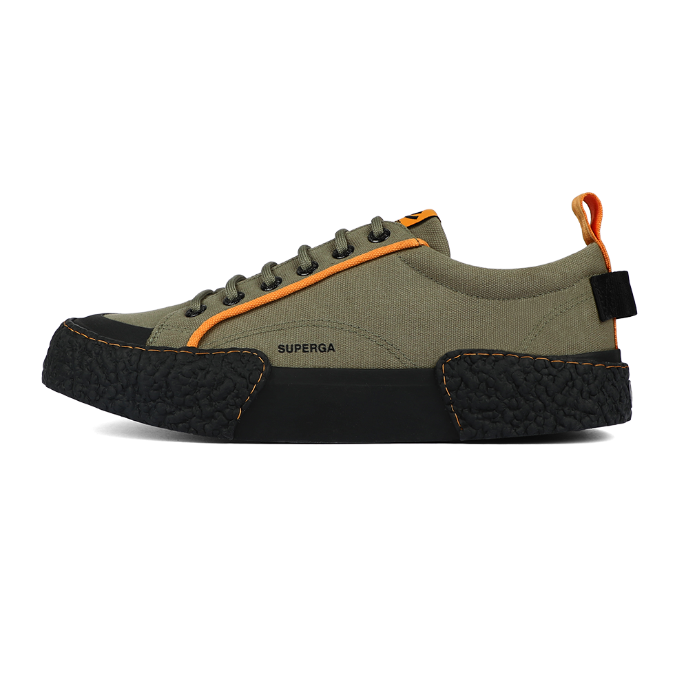 Superga 2660 Stripe Big Bumpers Tape Green Safari Orange Blazing Full Black