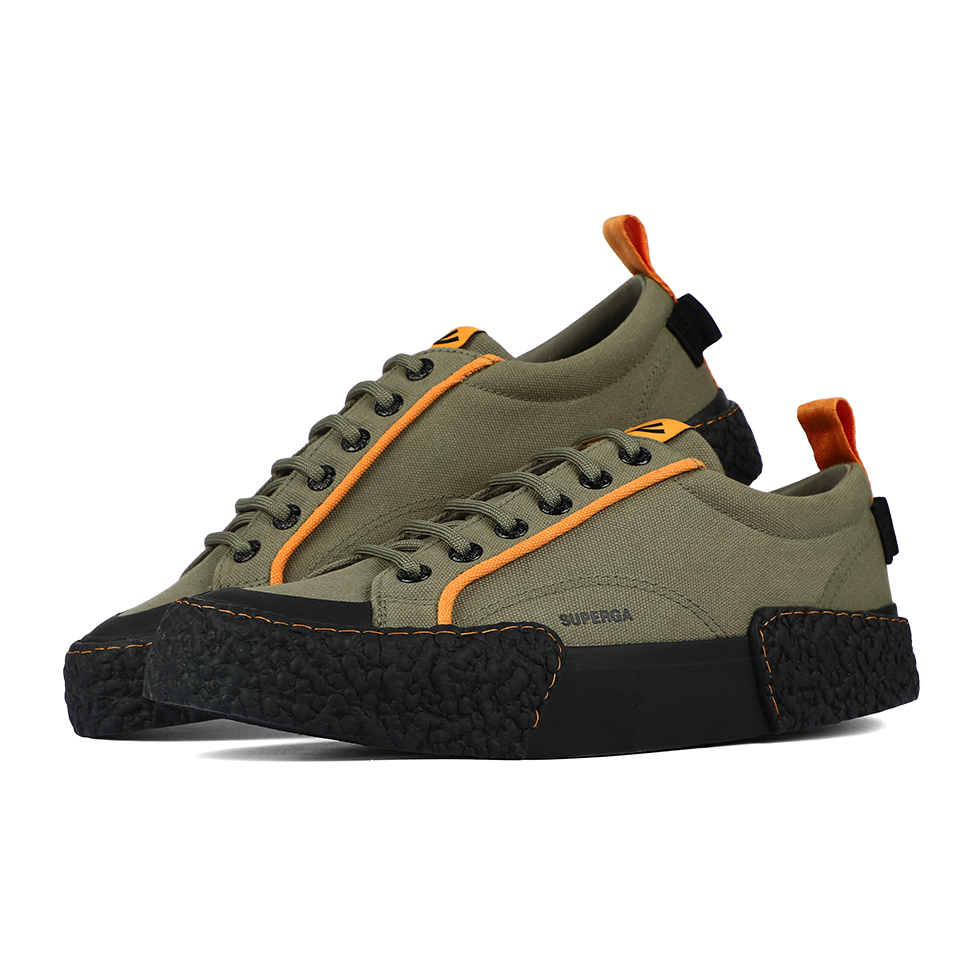 Superga 2660 Stripe Big Bumpers Tape Green Safari Orange Blazing Full Black