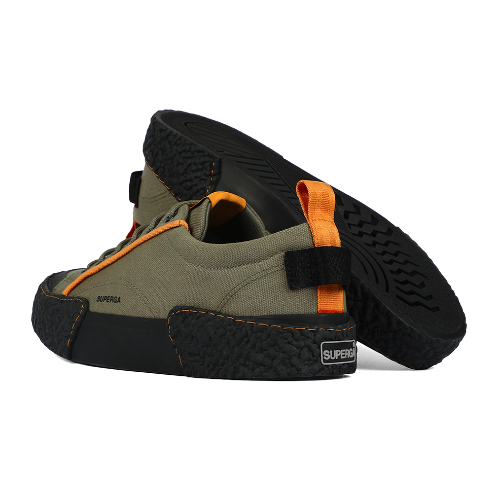 Superga 2660 Stripe Big Bumpers Tape Green Safari Orange Blazing Full Black