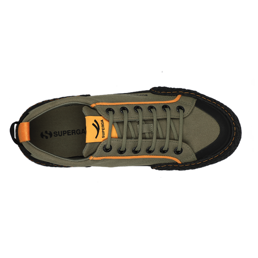 Superga 2660 Stripe Big Bumpers Tape Green Safari Orange Blazing Full Black