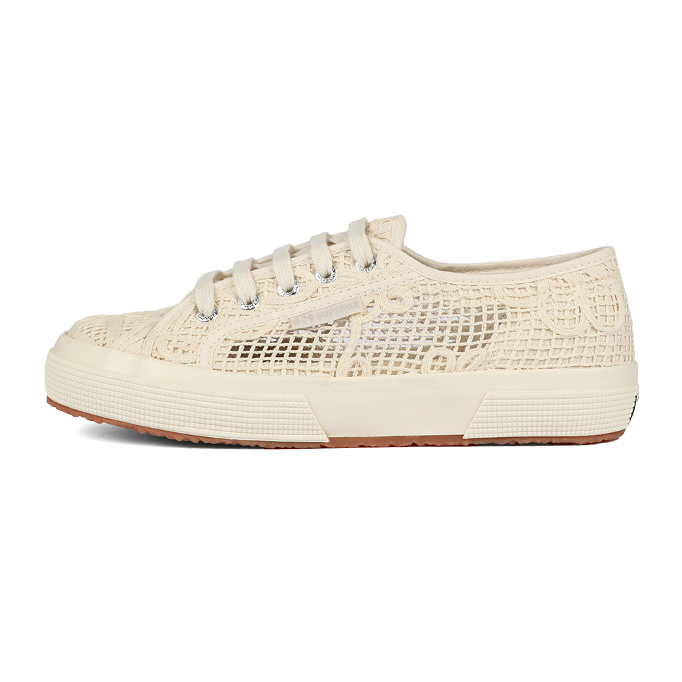 Superga 2750 Net Flower Crochet  Beige Raw-Off White