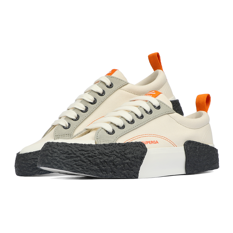 Superga 2660 Stripe Big Bumpers Block Beige Gesso Grey Magnet