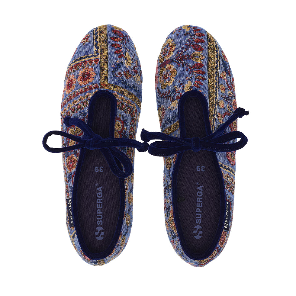 Superga 1997 Ballerina Tapestry Blue Avion Beige Red