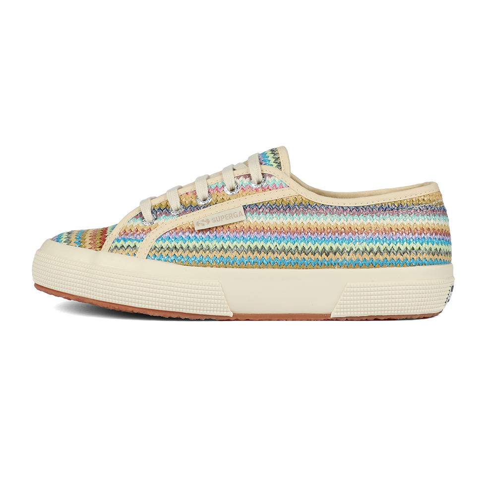 Superga 2750 Raffia  Lilla Multicolor Herringbone