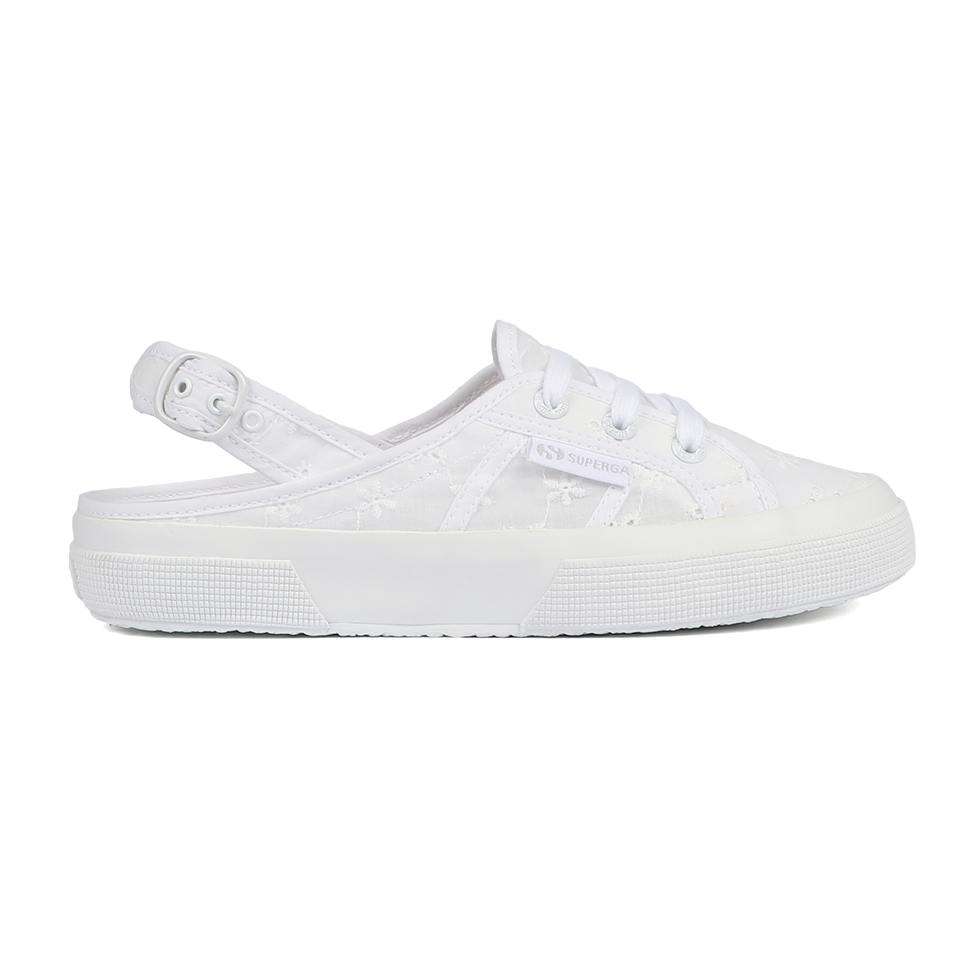 Superga 2933 Sling Back Flower Sangallo Total White