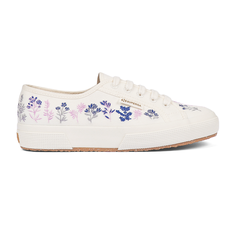 Superga 2750 Organic Flowers Embroidery Blue Pink