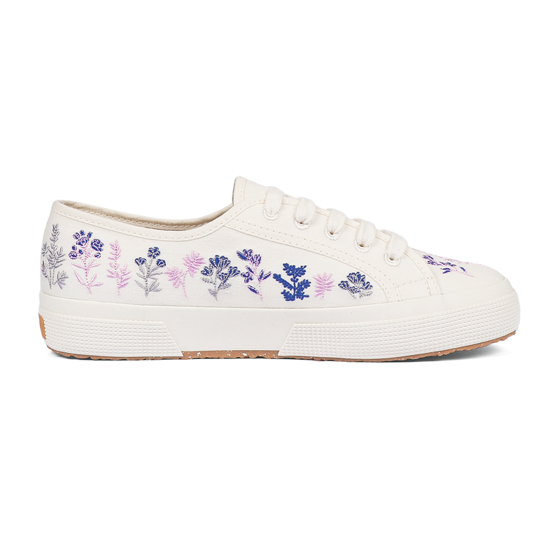 Superga 2750 Organic Flowers Embroidery Blue Pink