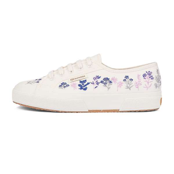 Superga 2750 Organic Flowers Embroidery Blue Pink