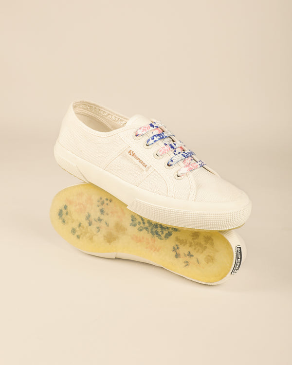 Superga 2750 Jellysole Flowers White Avorio Blue Pink