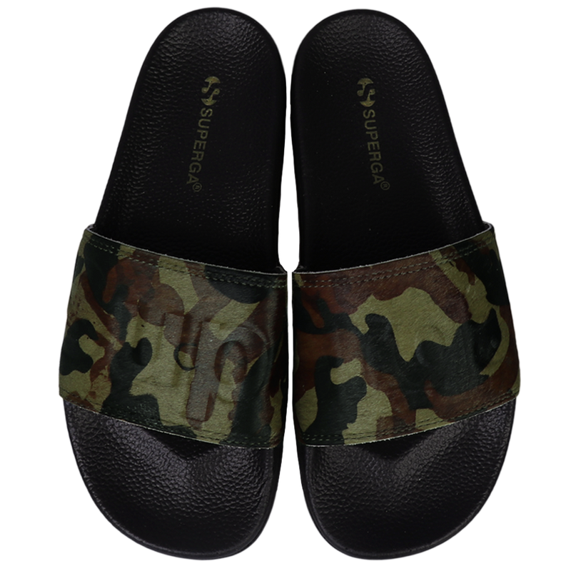 Superga Slides Black Olive-Camo
