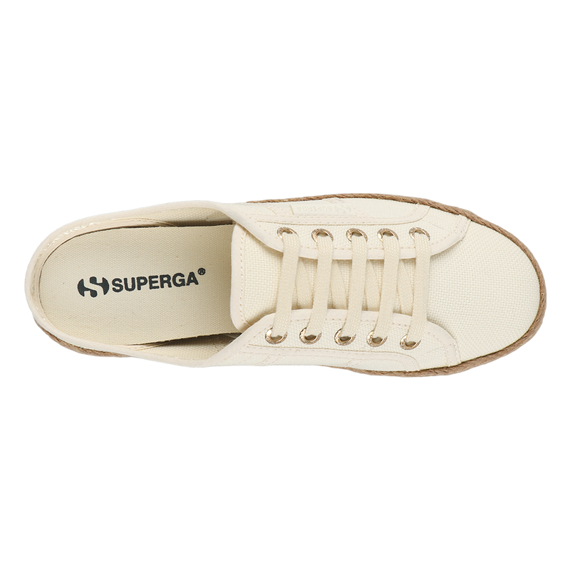 Superga 2402 Espadrille Mule White Antique-Gold