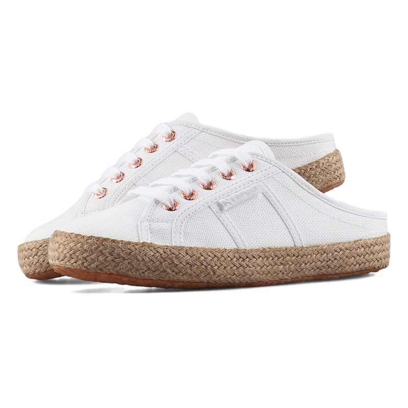 Superga 2402 Espadrille Mule White-Rose Gold