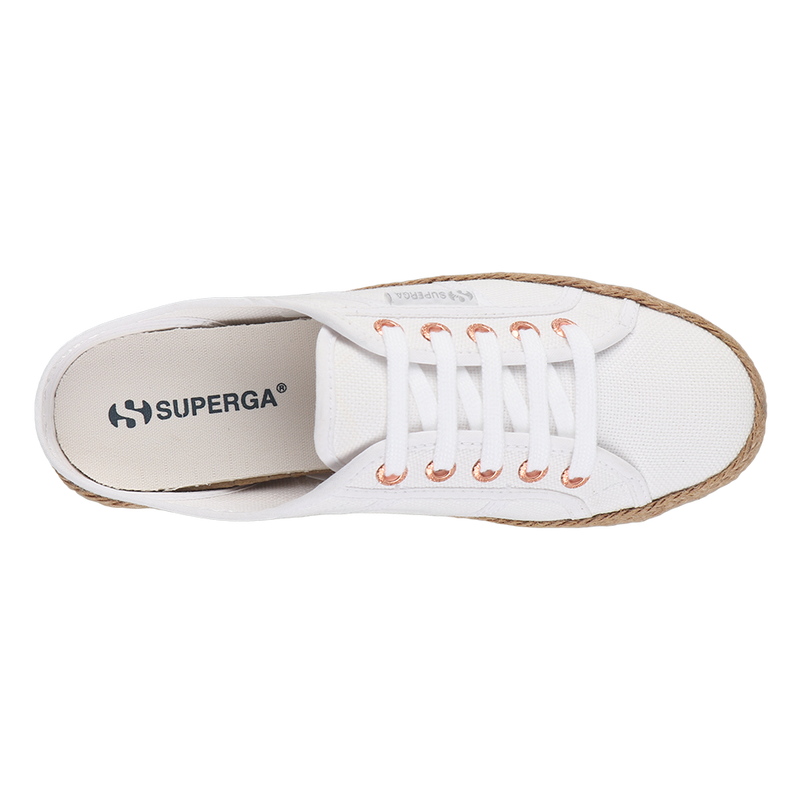 Superga 2402 Espadrille Mule White-Rose Gold