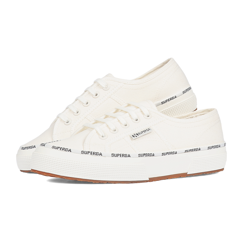 Superga 2750 Logo Piping WhiteAvorio Black Logo