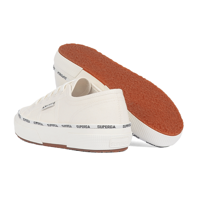 Superga 2750 Logo Piping WhiteAvorio Black Logo