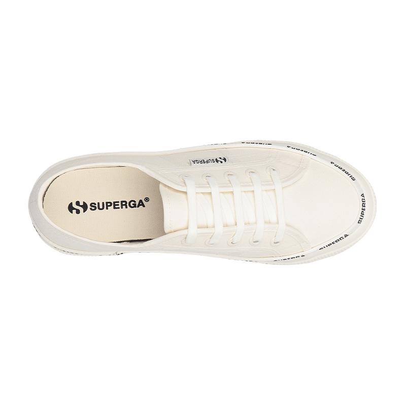 Superga 2750 Logo Piping WhiteAvorio Black Logo