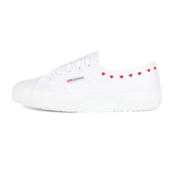 Superga 2750 Little Hearts Embroidery White Red Heart