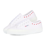 Superga 2750 Little Hearts Embroidery White Red Heart