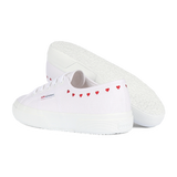 Superga 2750 Little Hearts Embroidery White Red Heart